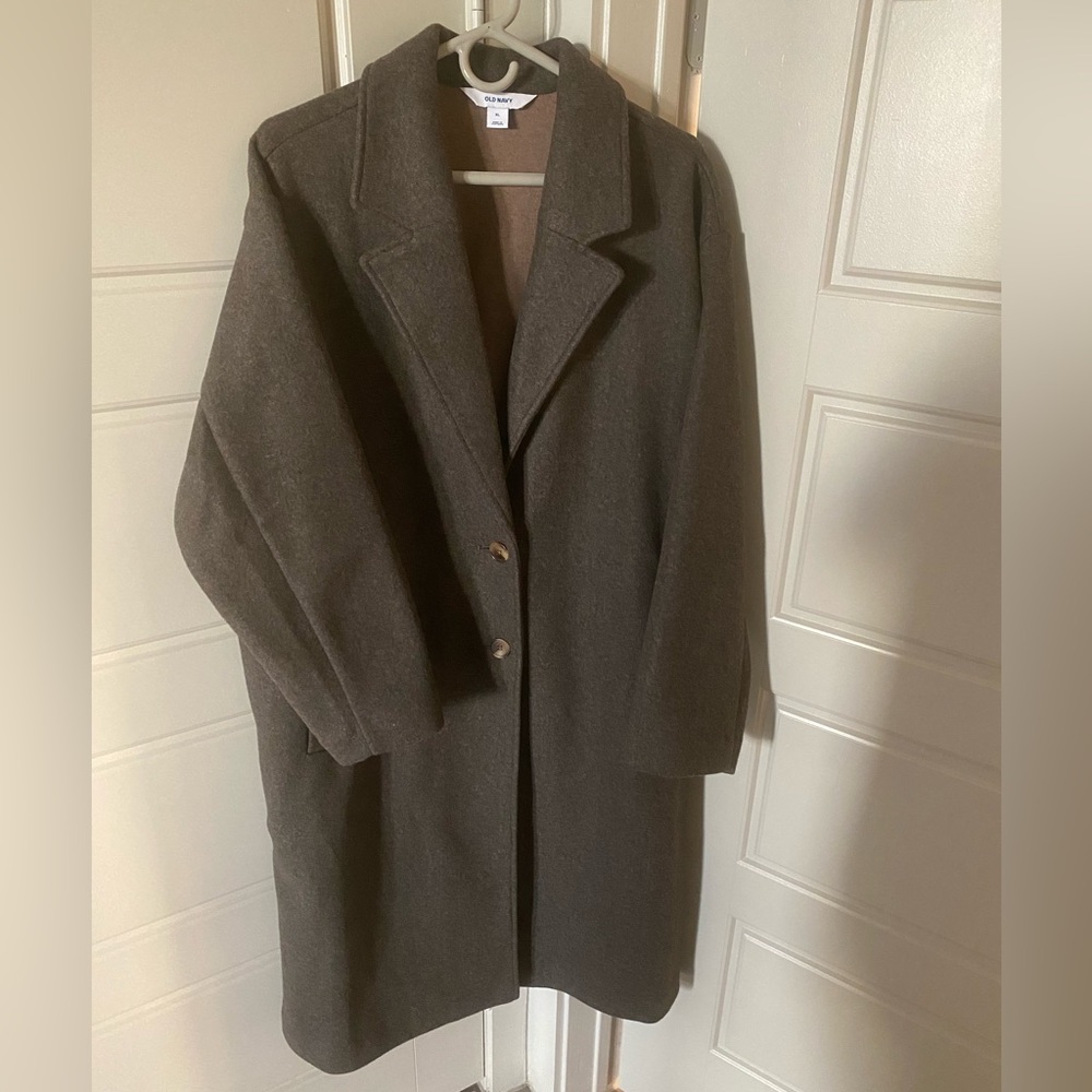 NWT Old Navy Soft Brushed Overcoat - Mocha Heather Brown -Size XL